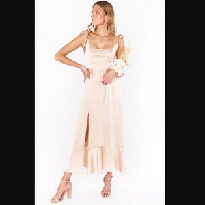 Show me your mumu claire midi dress - champagne. size xs